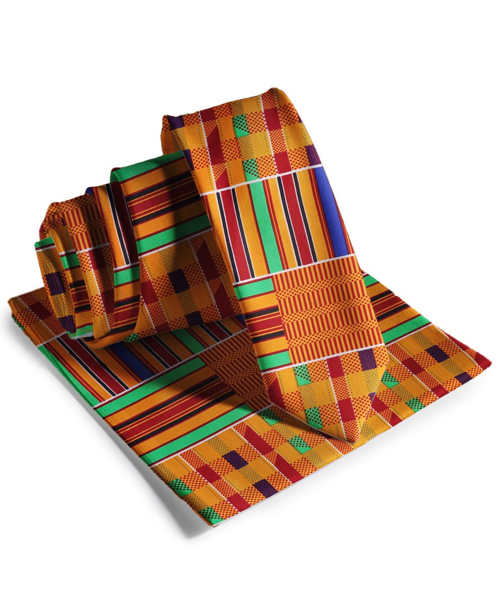Vittorio Farina Men's Kente Satin Necktie & Pocket Square