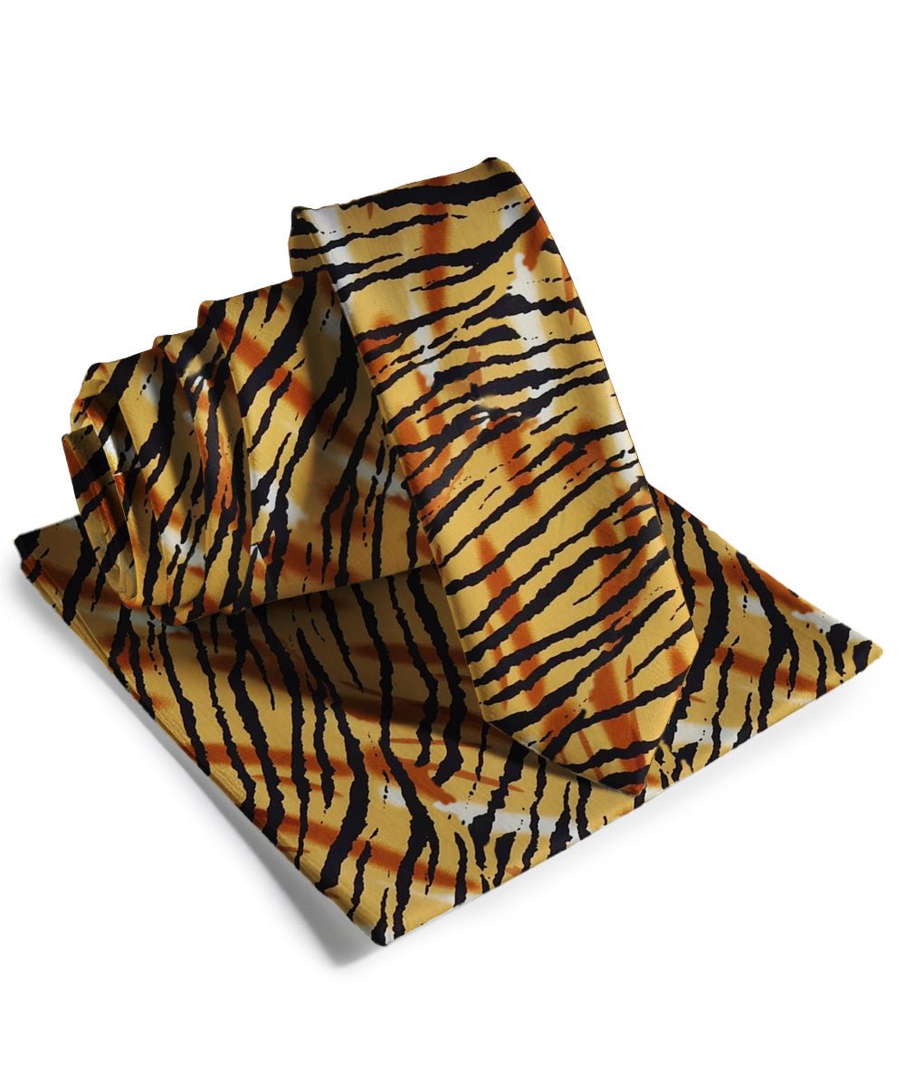 Vittorio Farina Men's Kente Satin Necktie & Pocket Square