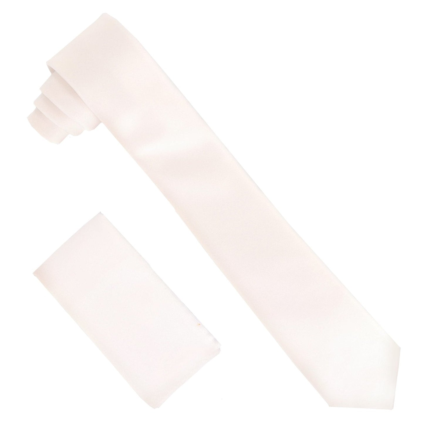 Vittorio Farina Men's Satin Skinny Necktie & Pocket Square