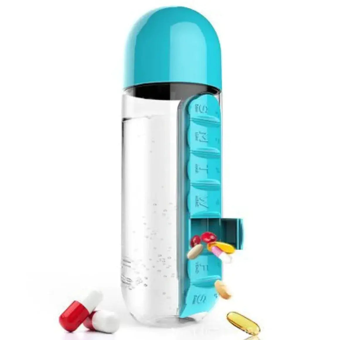 2-in-1 Medicine Bottle [Pill Organizer + Bottle] Cup included – 600 ml