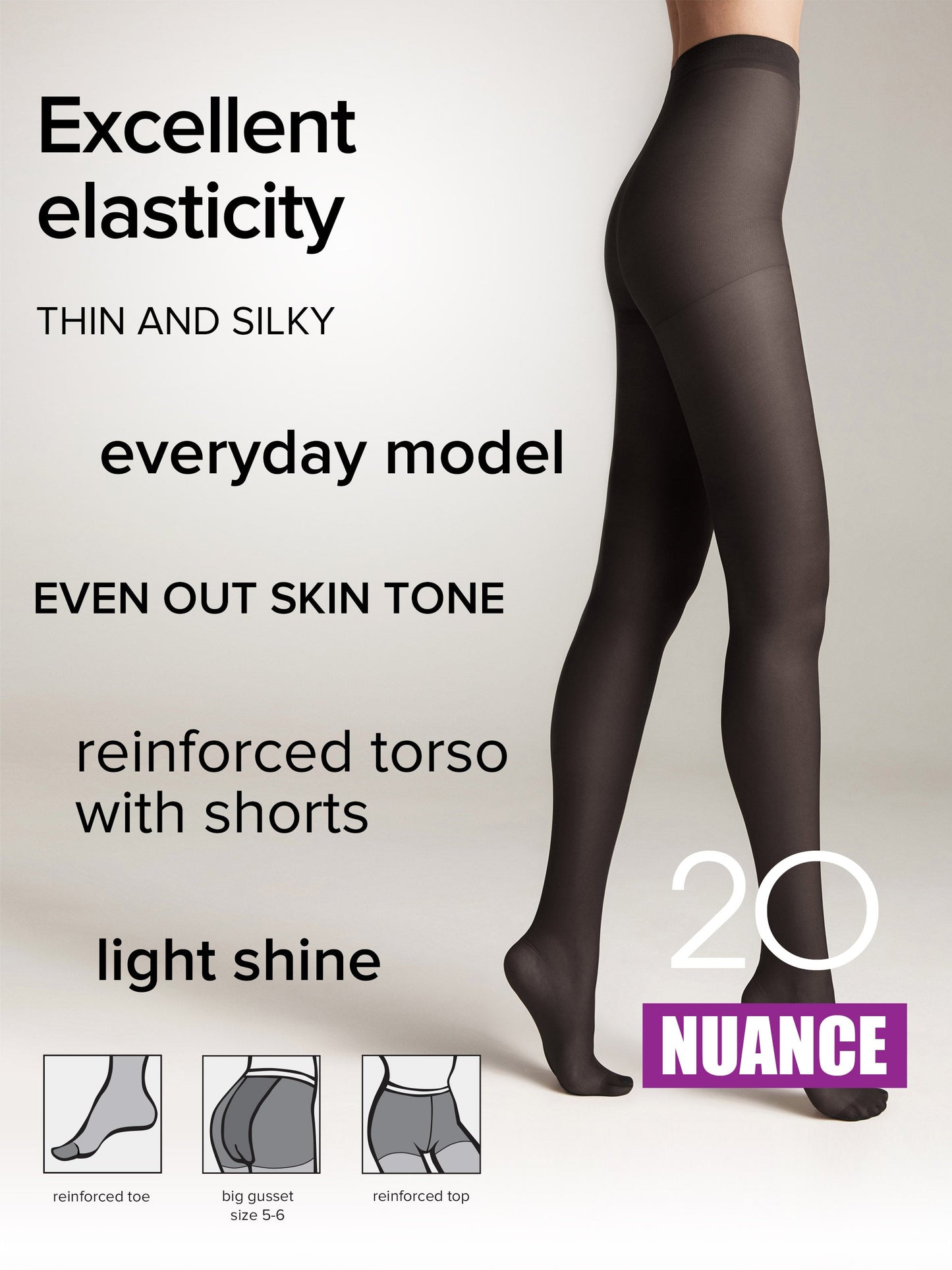 Tights Conte Nuance 20 Den - Reinforced Shorts - Concordia Style Boutique