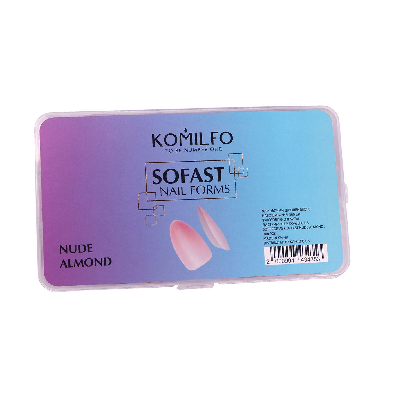 KOMILFO SOFAST NAIL FROMS NUDE ALMOND, 300 PCS  456076