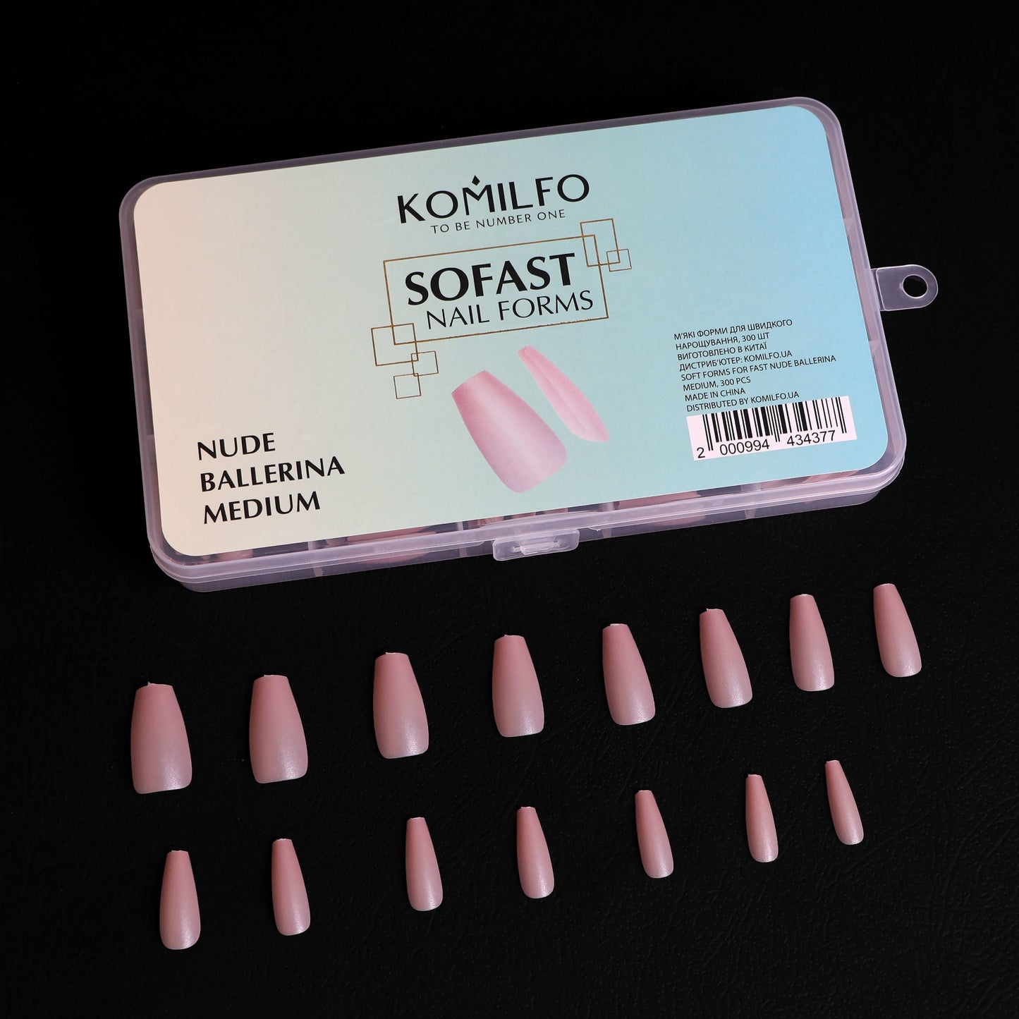 KOMILFO SOFAST NAIL FROMS NUDE BALLERINA MEDIUM, 360 PCS 456078