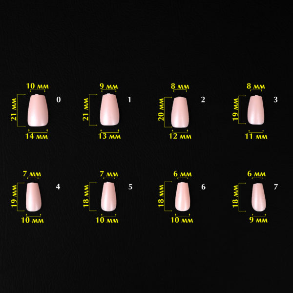 KOMILFO SOFAST NAIL FROMS NUDE BALLERINA SHORT, 360 PCS 456077