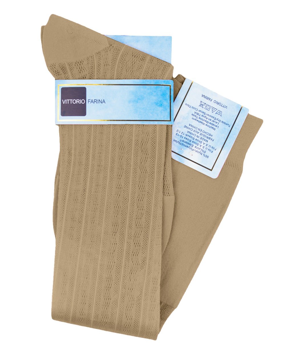 Vittorio Farina Men's Ribbed Shear Nylon Over The Calf Dress Socks - Concordia Style Boutique