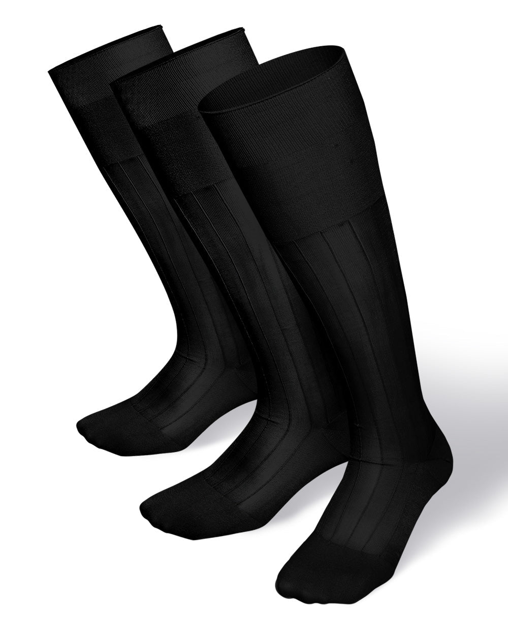 Vittorio Farina Men's Ribbed Shear Nylon Over The Calf Dress Socks