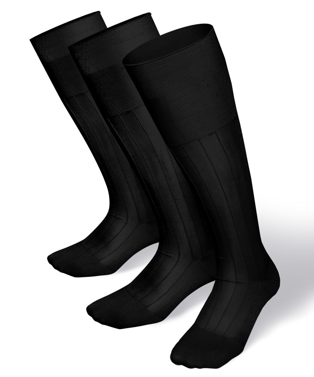 Vittorio Farina Men's Ribbed Shear Nylon Over The Calf Dress Socks - Concordia Style Boutique