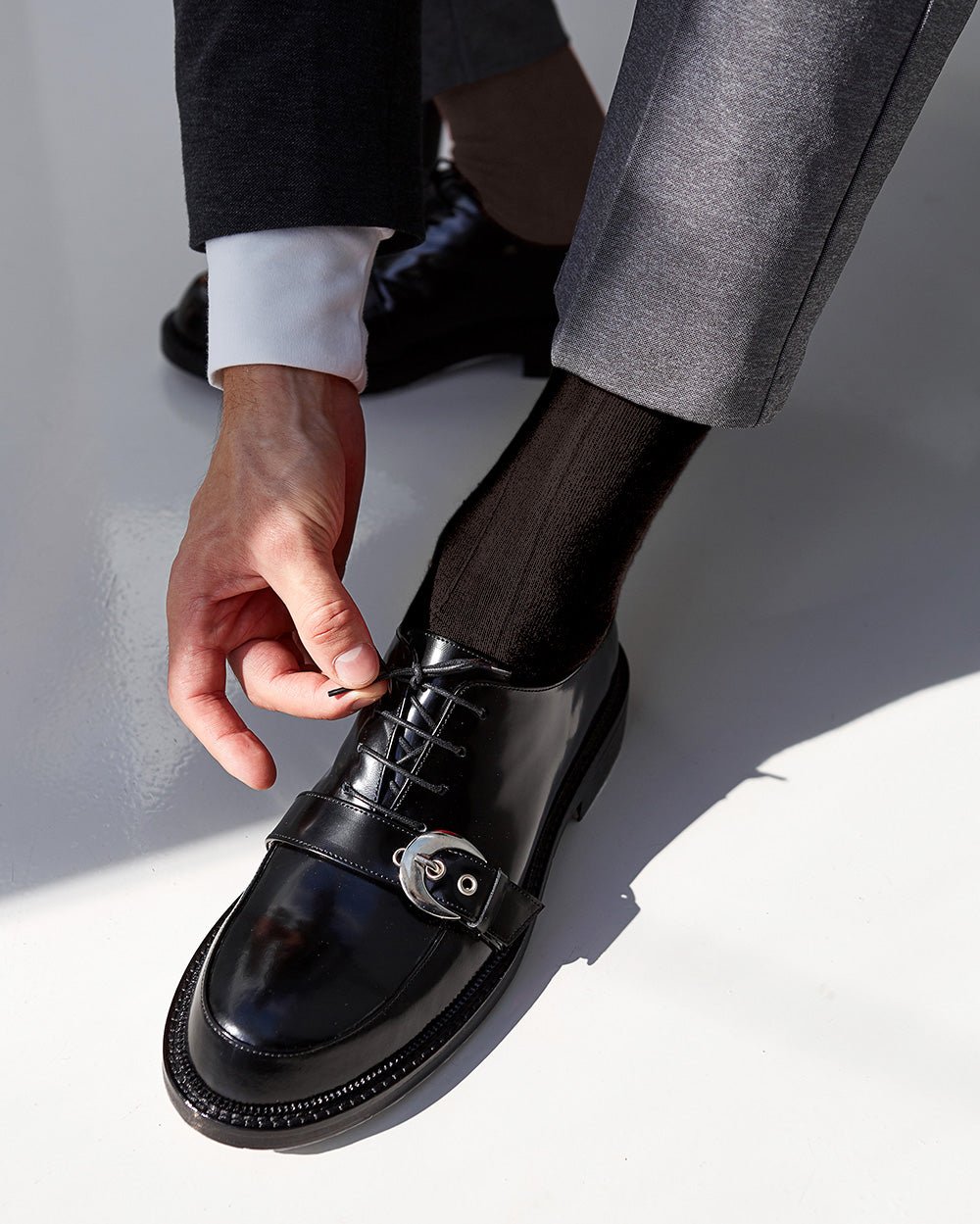 Vittorio Farina Men's Ribbed Shear Nylon Over The Calf Dress Socks - Concordia Style Boutique