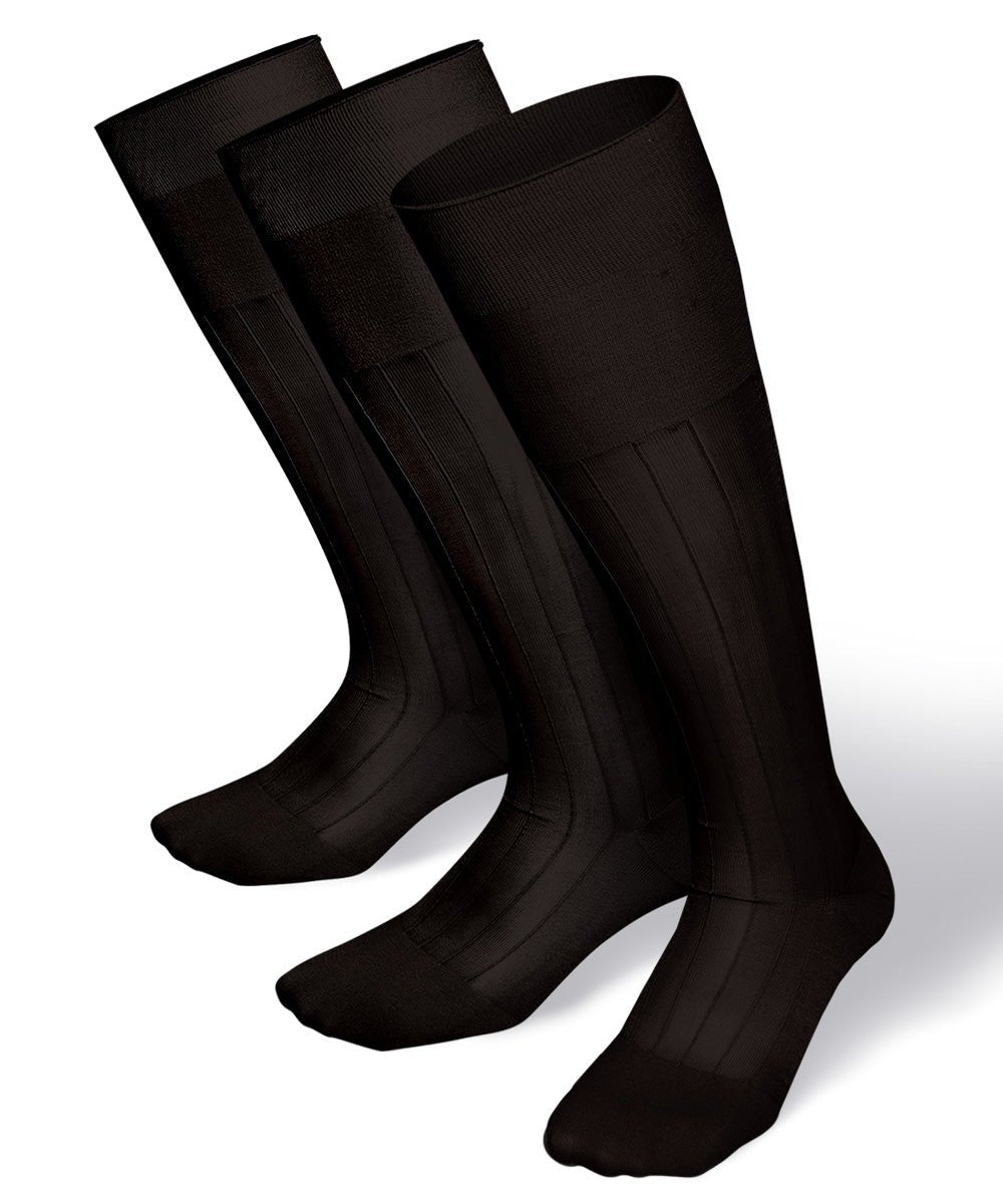 Vittorio Farina Men's Ribbed Shear Nylon Over The Calf Dress Socks - Concordia Style Boutique