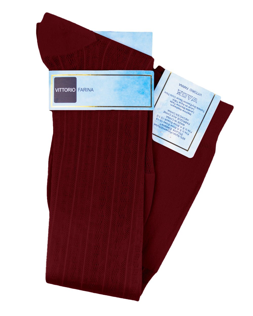 Vittorio Farina Men's Ribbed Shear Nylon Over The Calf Dress Socks - Concordia Style Boutique