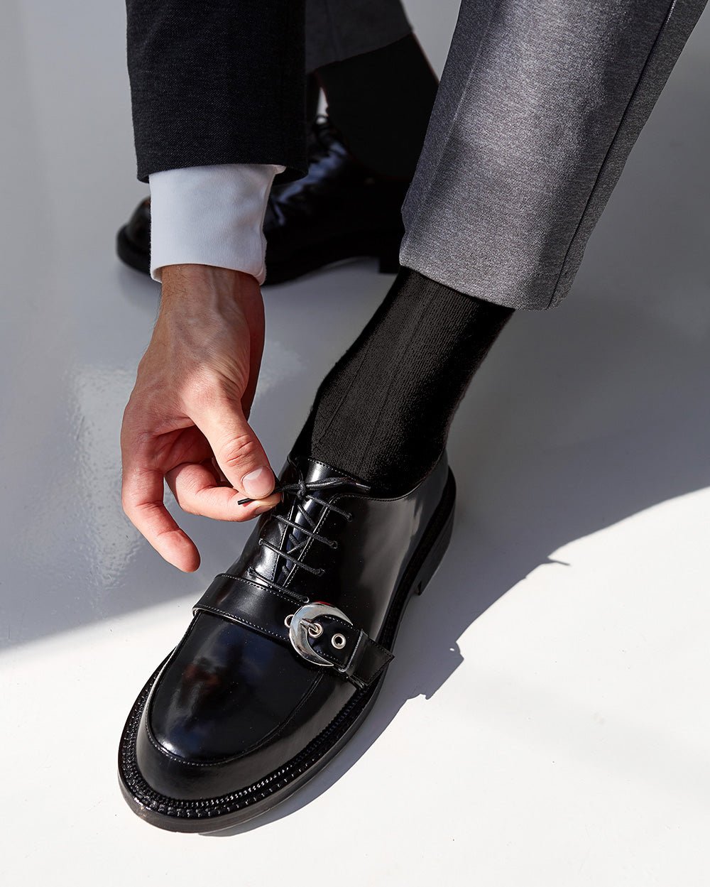 Vittorio Farina Men's Ribbed Shear Nylon Over The Calf Dress Socks - Concordia Style Boutique