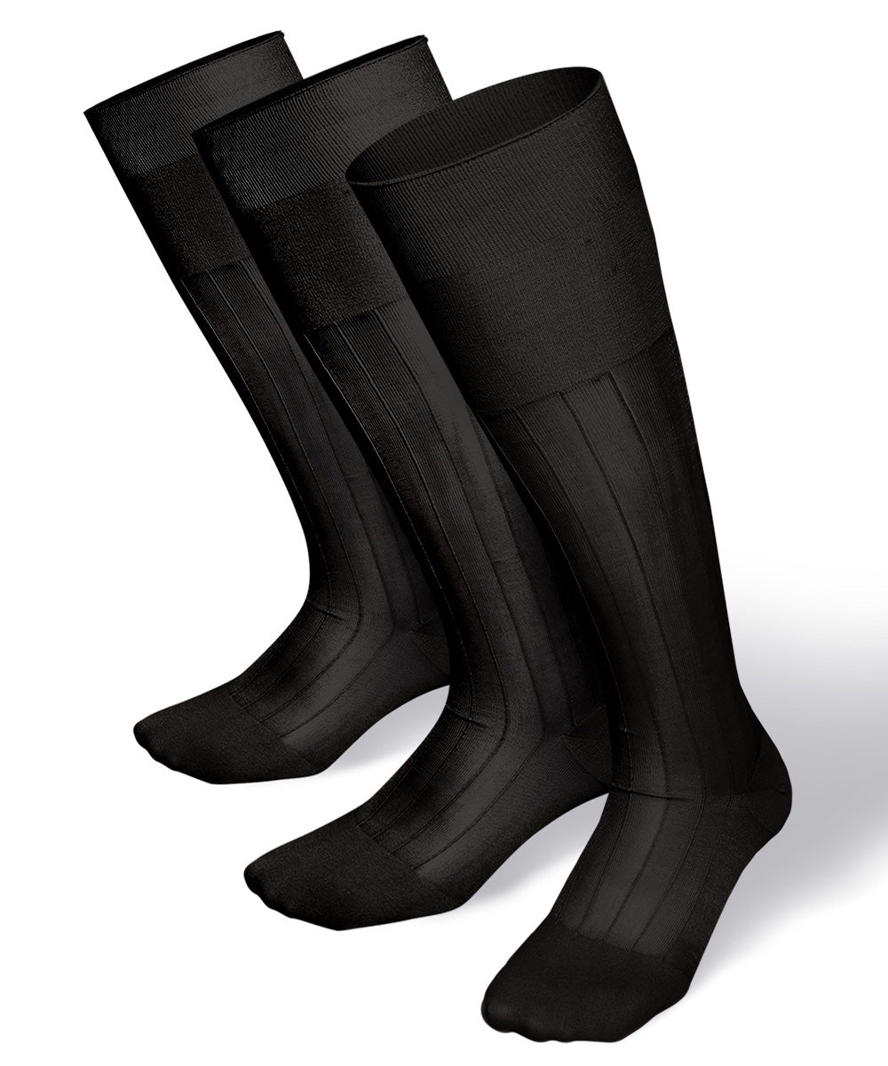 Vittorio Farina Men's Ribbed Shear Nylon Over The Calf Dress Socks - Concordia Style Boutique
