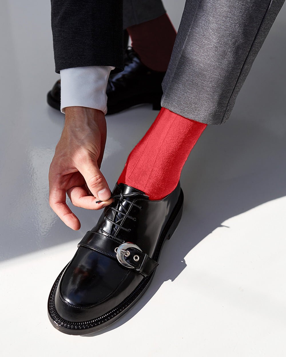 Vittorio Farina Men's Ribbed Shear Nylon Over The Calf Dress Socks - Concordia Style Boutique