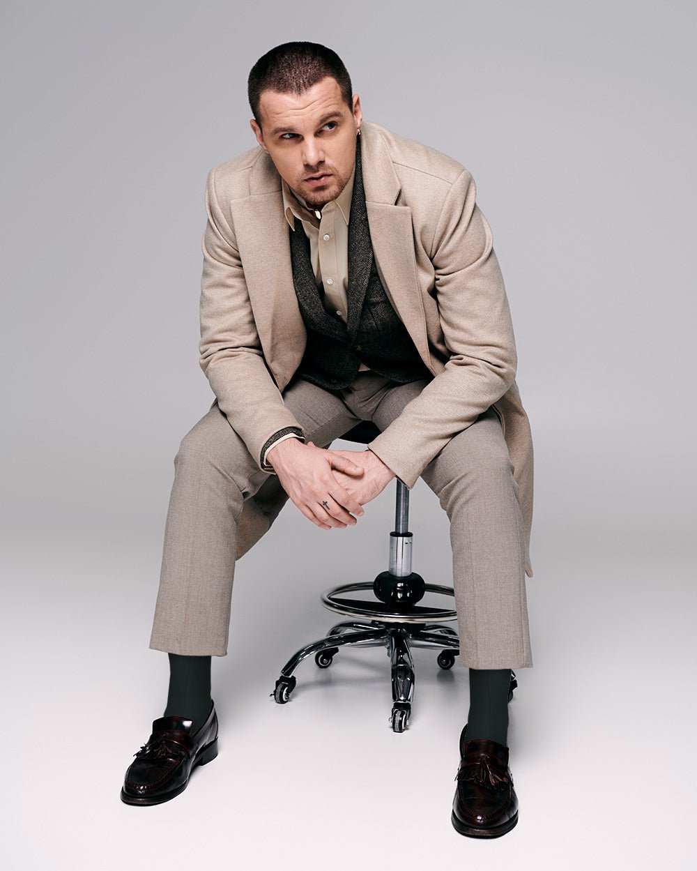 Vittorio Farina Men's Ribbed Shear Nylon Over The Calf Dress Socks - Concordia Style Boutique