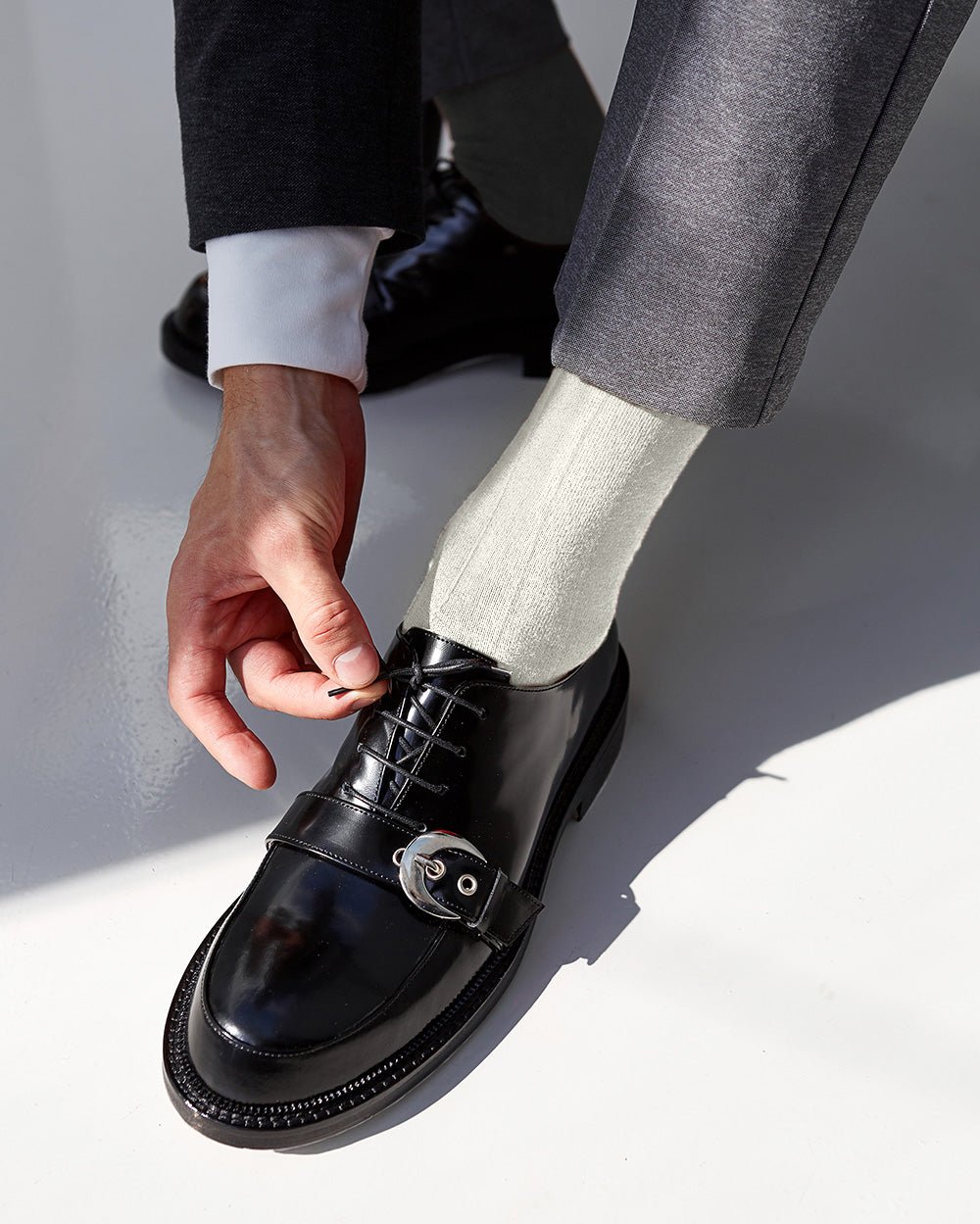 Vittorio Farina Men's Ribbed Shear Nylon Over The Calf Dress Socks - Concordia Style Boutique