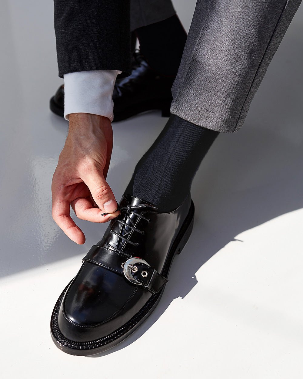 Vittorio Farina Men's Ribbed Shear Nylon Over The Calf Dress Socks - Concordia Style Boutique