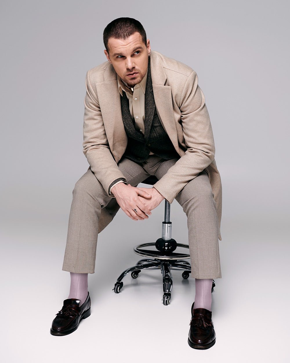 Vittorio Farina Men's Ribbed Shear Nylon Over The Calf Dress Socks - Concordia Style Boutique