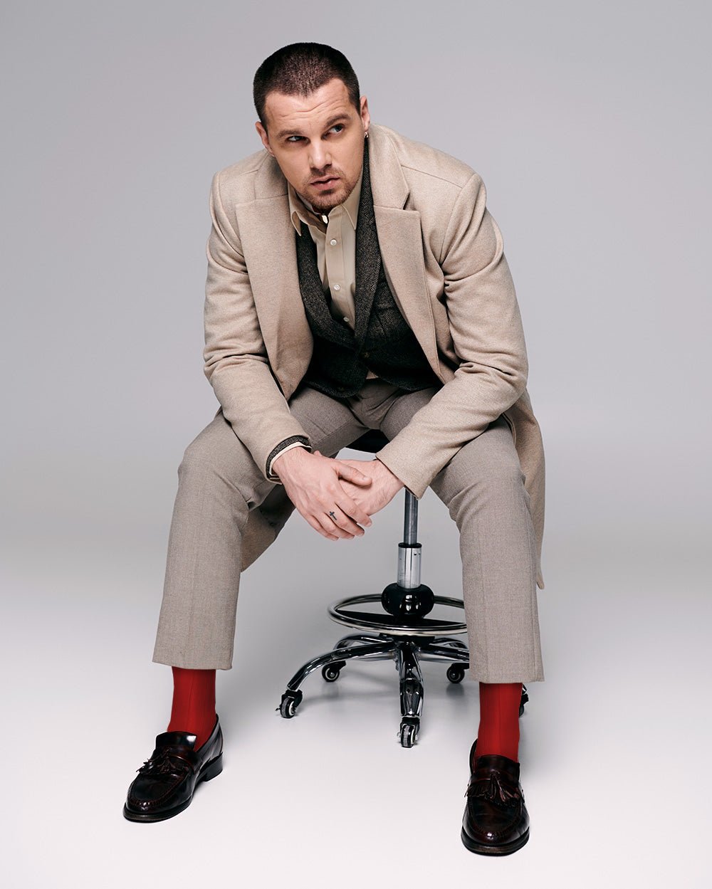 Vittorio Farina Men's Ribbed Shear Nylon Over The Calf Dress Socks - Concordia Style Boutique