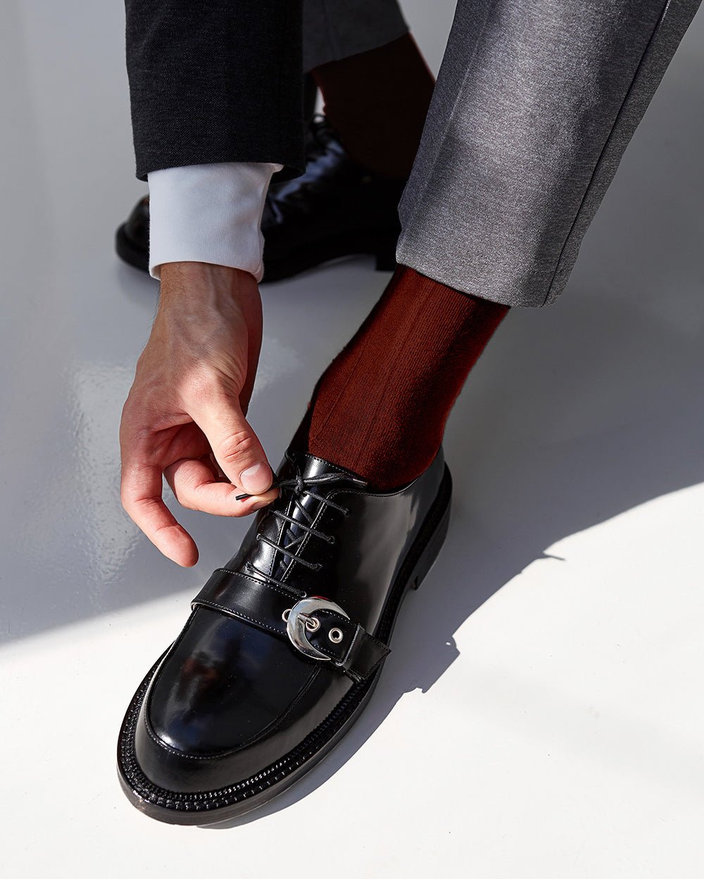 Vittorio Farina Men's Ribbed Shear Nylon Over The Calf Dress Socks - Concordia Style Boutique