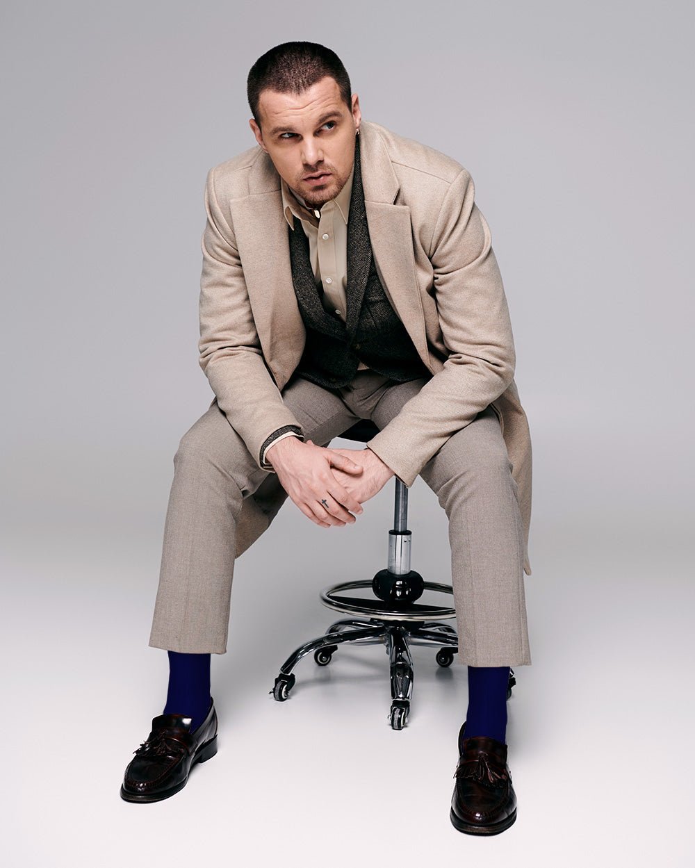 Vittorio Farina Men's Ribbed Shear Nylon Over The Calf Dress Socks - Concordia Style Boutique