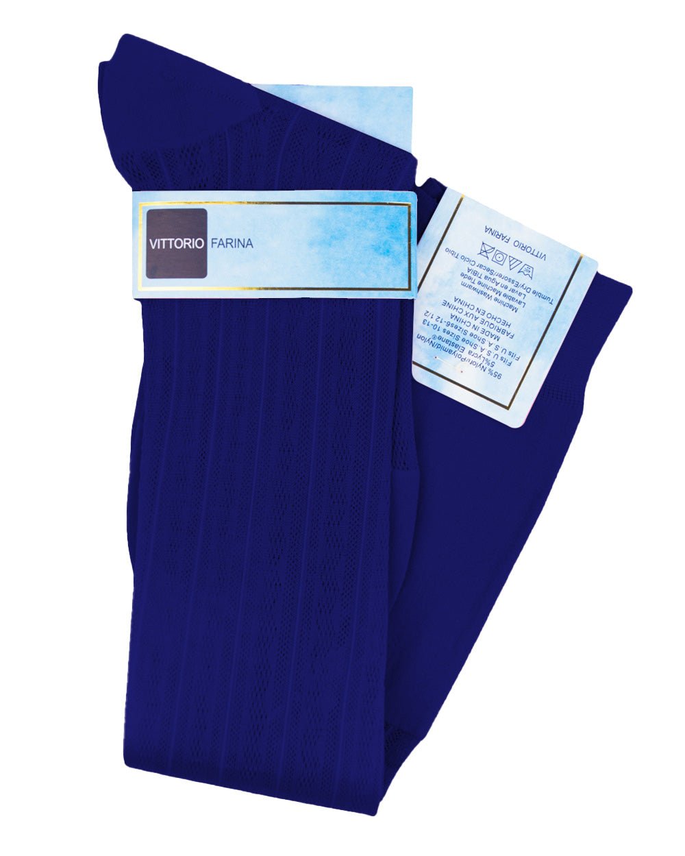 Vittorio Farina Men's Ribbed Shear Nylon Over The Calf Dress Socks - Concordia Style Boutique