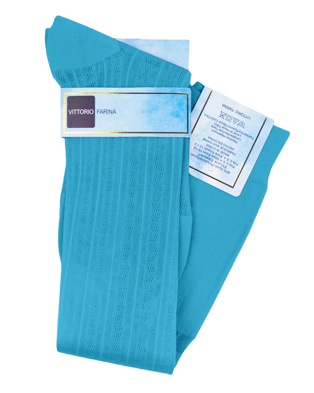 Vittorio Farina Men's Ribbed Shear Nylon Over The Calf Dress Socks - Concordia Style Boutique