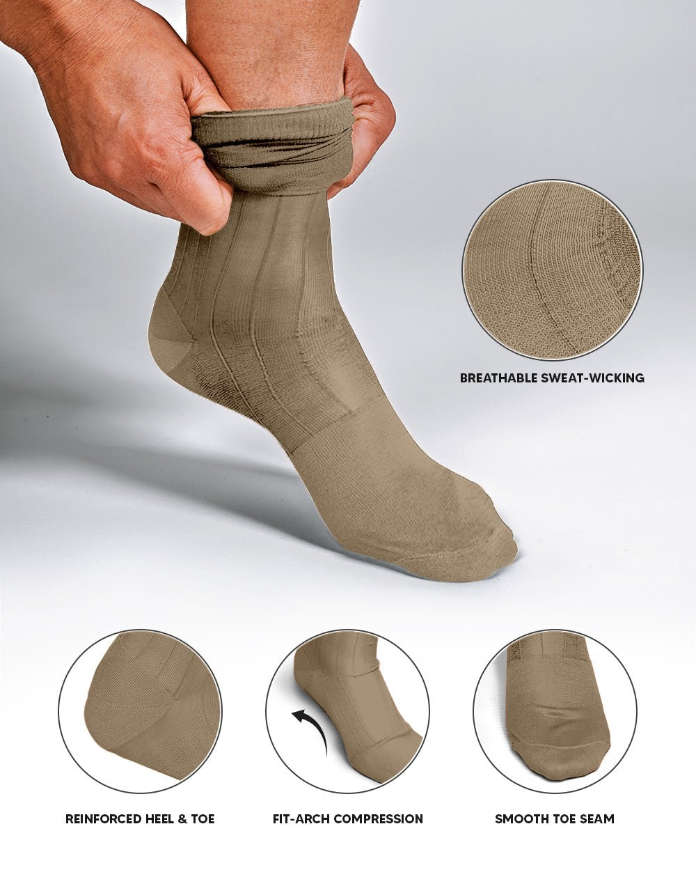 Vittorio Farina Men's Ribbed Shear Nylon Over The Calf Dress Socks - Concordia Style Boutique