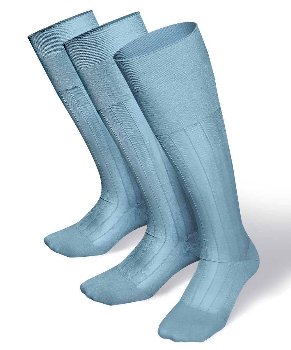 Vittorio Farina Men's Ribbed Shear Nylon Over The Calf Dress Socks - Concordia Style Boutique