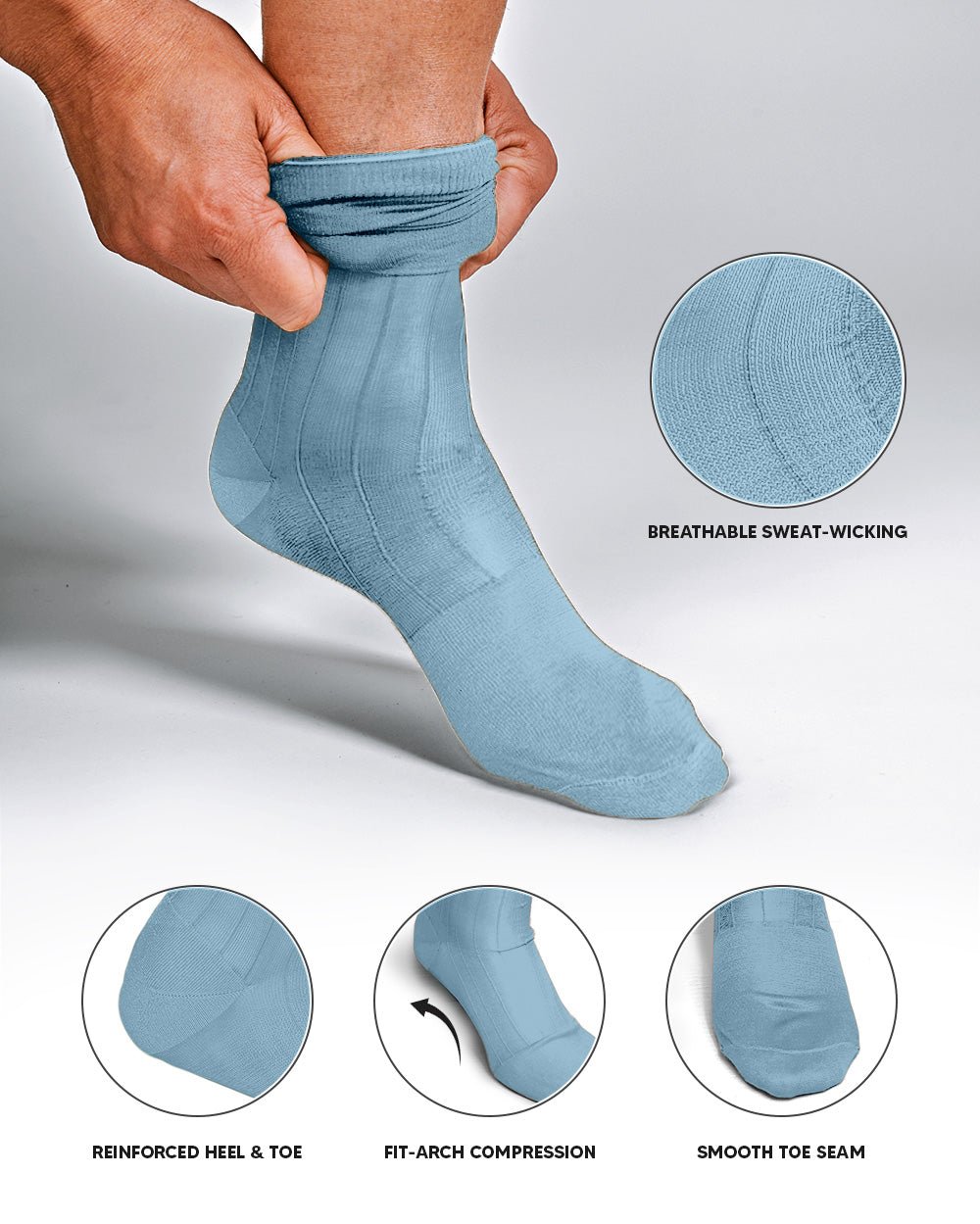 Vittorio Farina Men's Ribbed Shear Nylon Over The Calf Dress Socks - Concordia Style Boutique