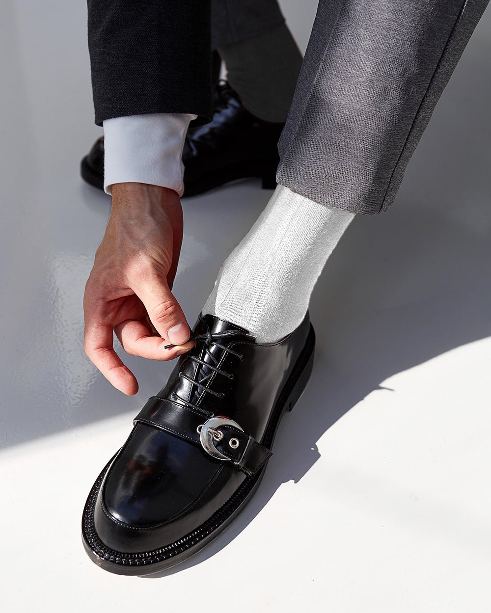 Vittorio Farina Men's Ribbed Shear Nylon Over The Calf Dress Socks - Concordia Style Boutique