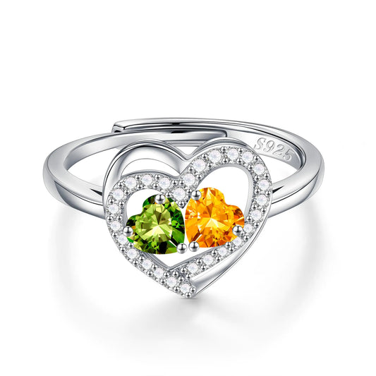 August November Birthstone Rings Peridot Citrine Jewelry Sterling Silver Rings Engagement Rings for Women Anniversary Women Gifts Wife Christmas Gifts - Concordia Style Boutique