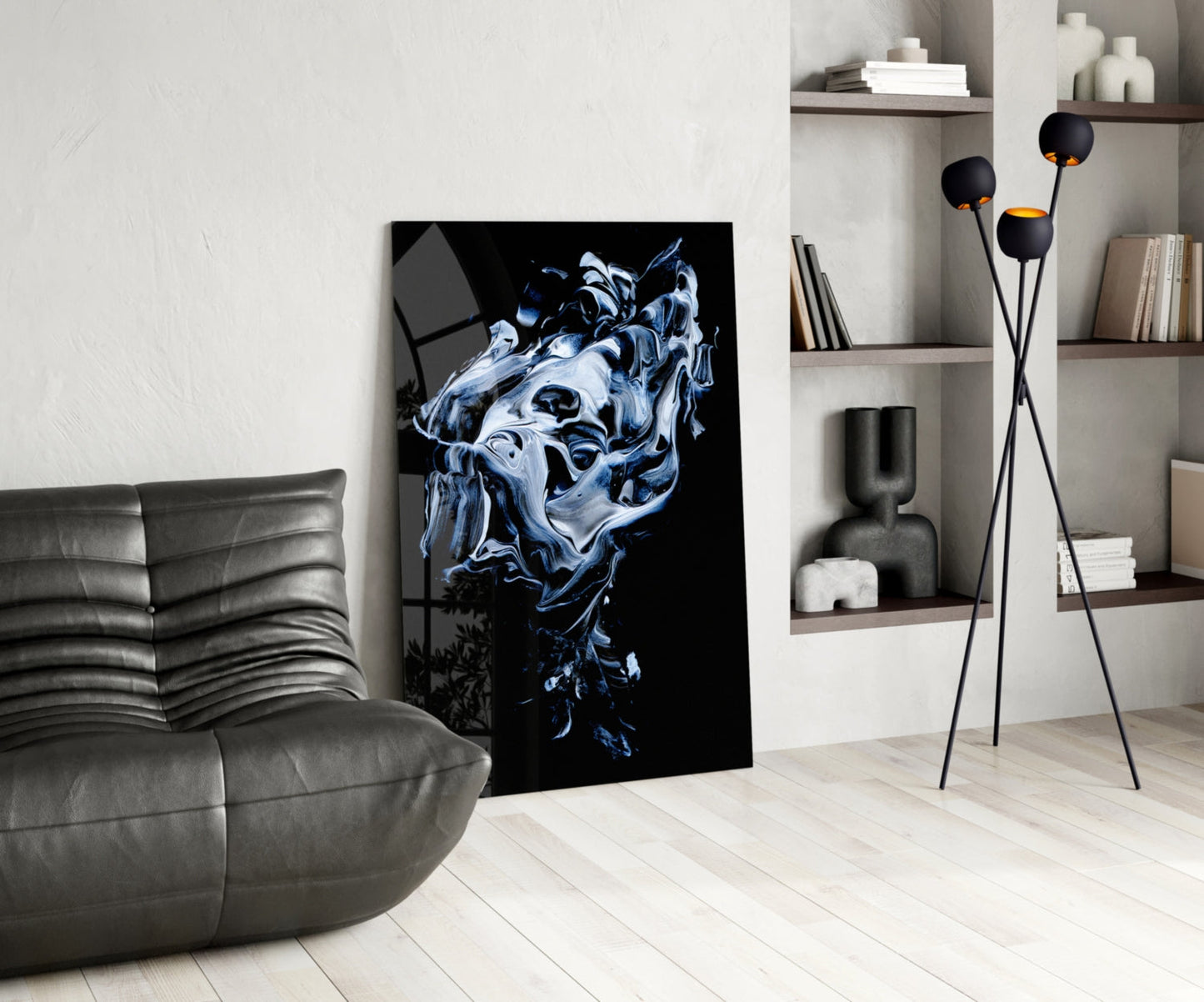Abstract Gray Glass Wall Art