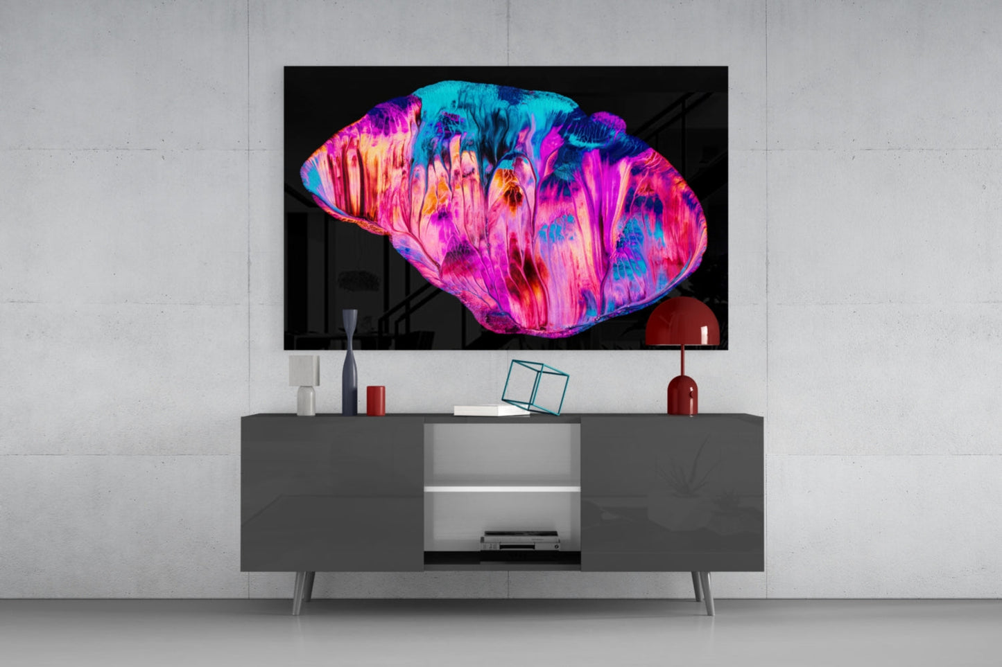 Abstract Pink Glass Wall Art