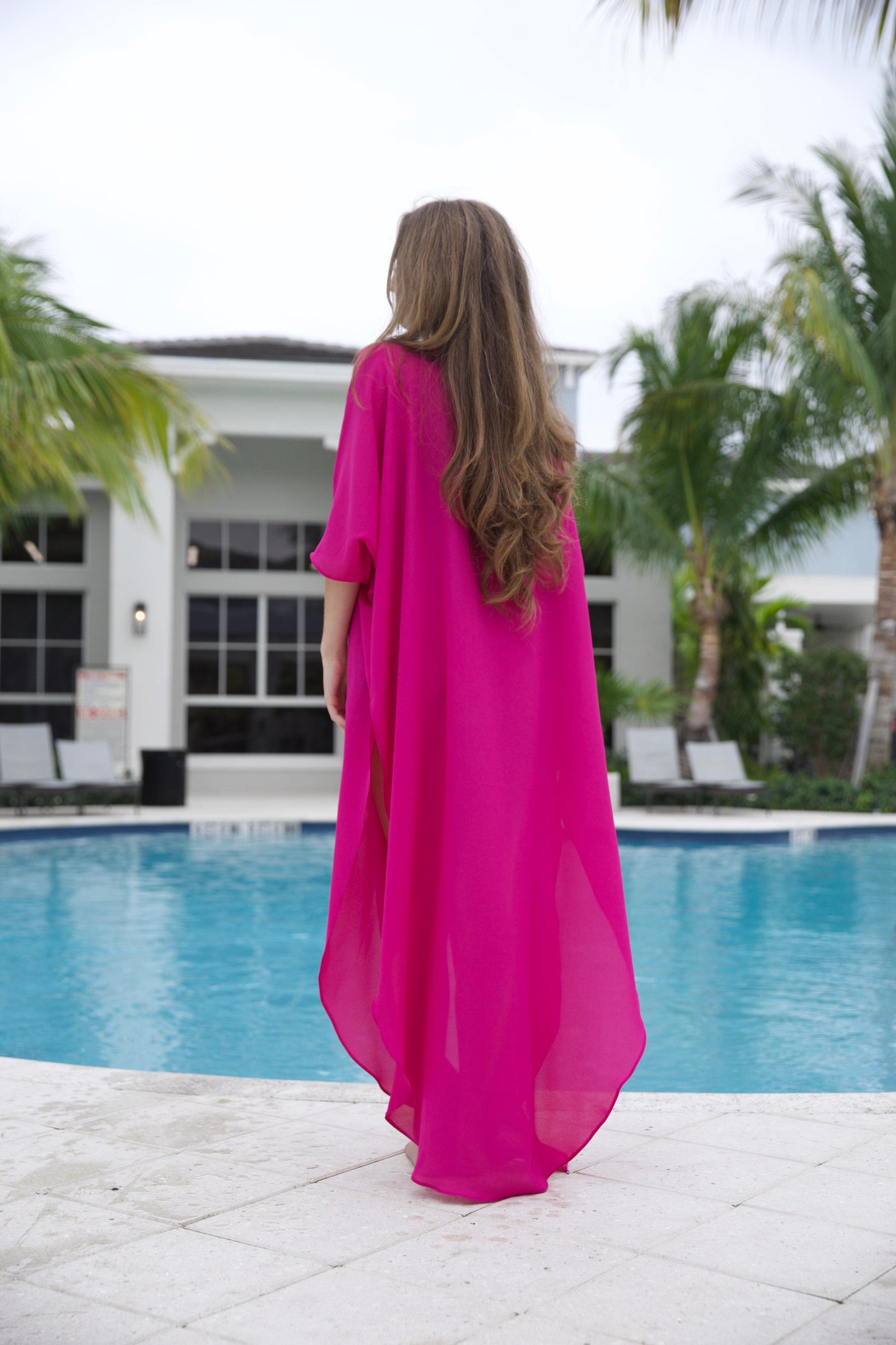 Key West cover up Tunic (long) 100 % Silk Chiffon
