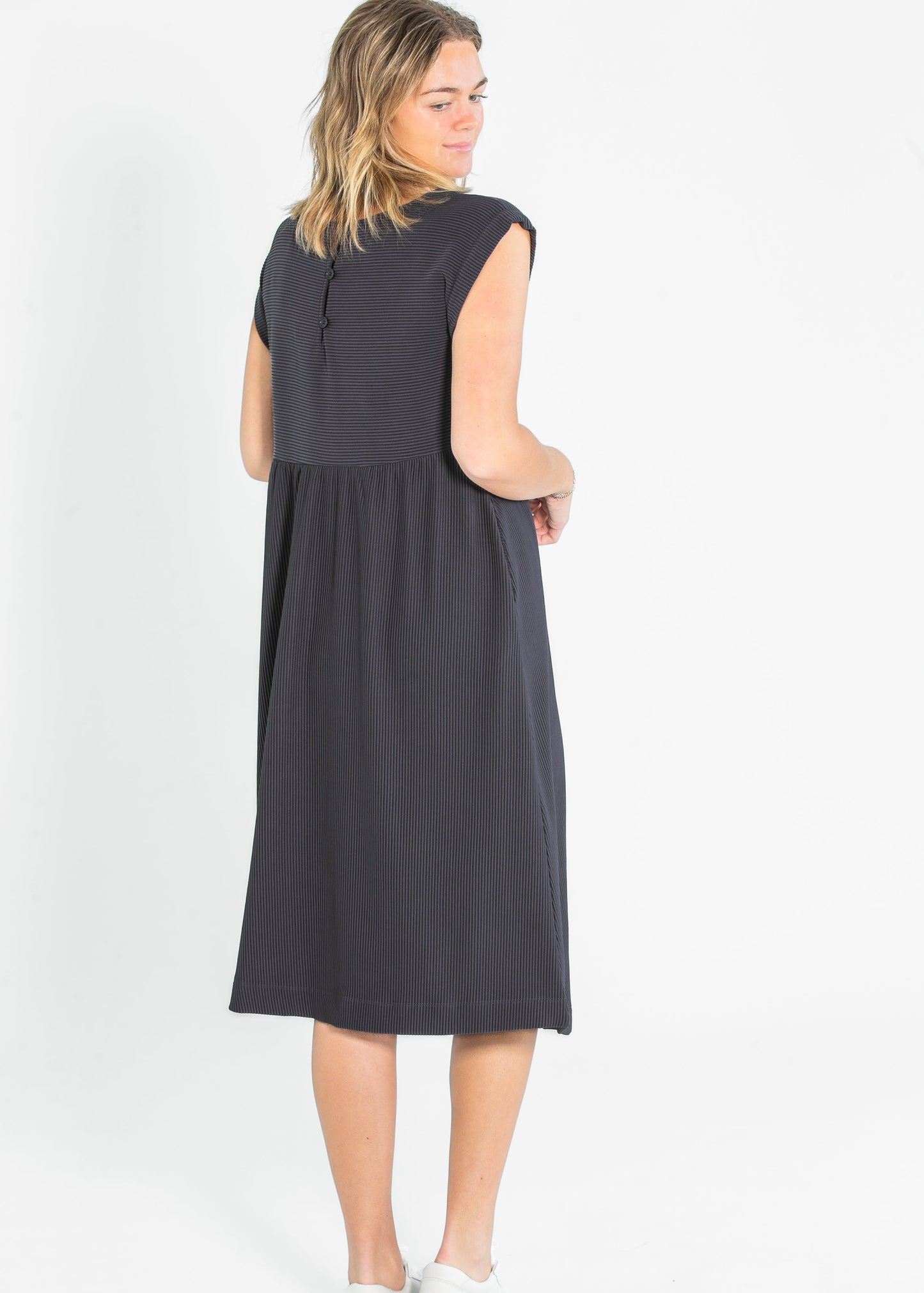 Olivia A-line Solid Midi Dress - Concordia Style Boutique