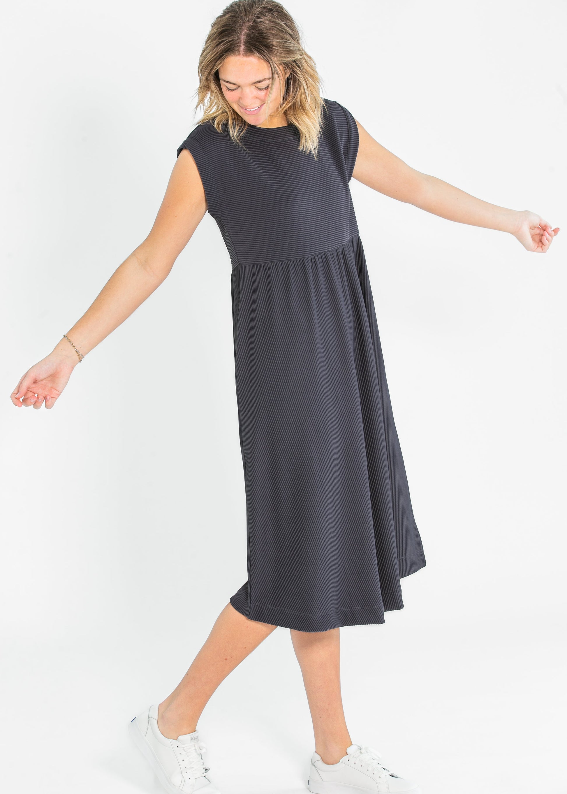 Olivia A-line Solid Midi Dress - Concordia Style Boutique