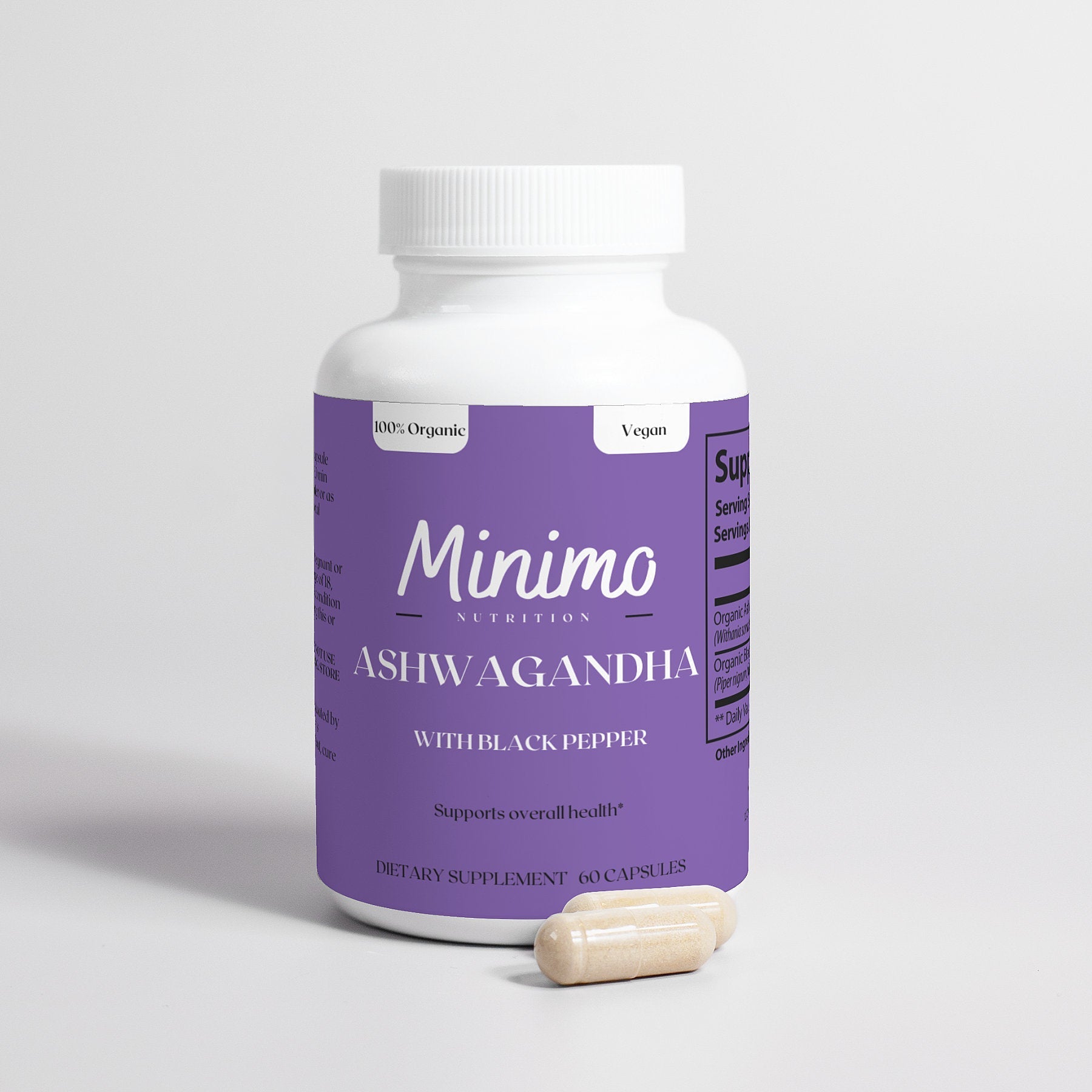 Organic Ashwagandha with Black Pepper, 60 ct. - Concordia Style Boutique