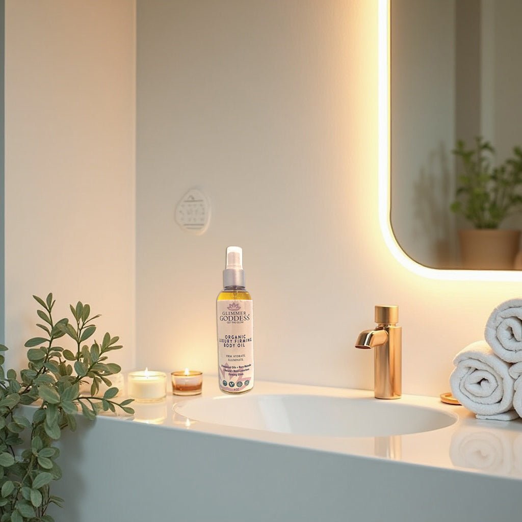 Organic Luxury Firming Body Oil – Anti-Aging Body Oil with Evening Primrose, Rosehip & Manuka for Radiant Skin