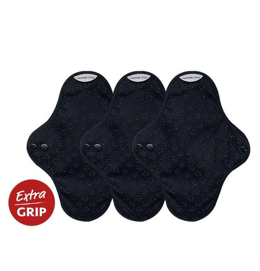 Organic Reusable Pads - 3 Pantyliners in Black - Concordia Style Boutique