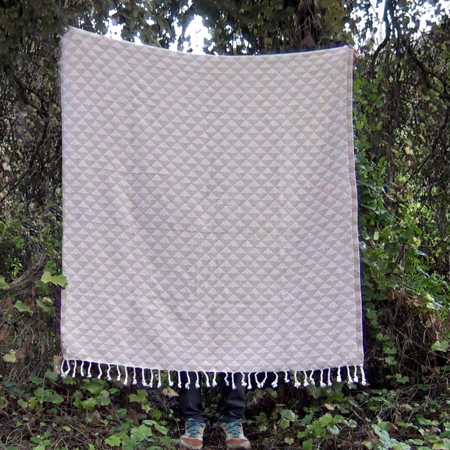 Organic Throw Blanket - Tan & Beige - Concordia Style Boutique