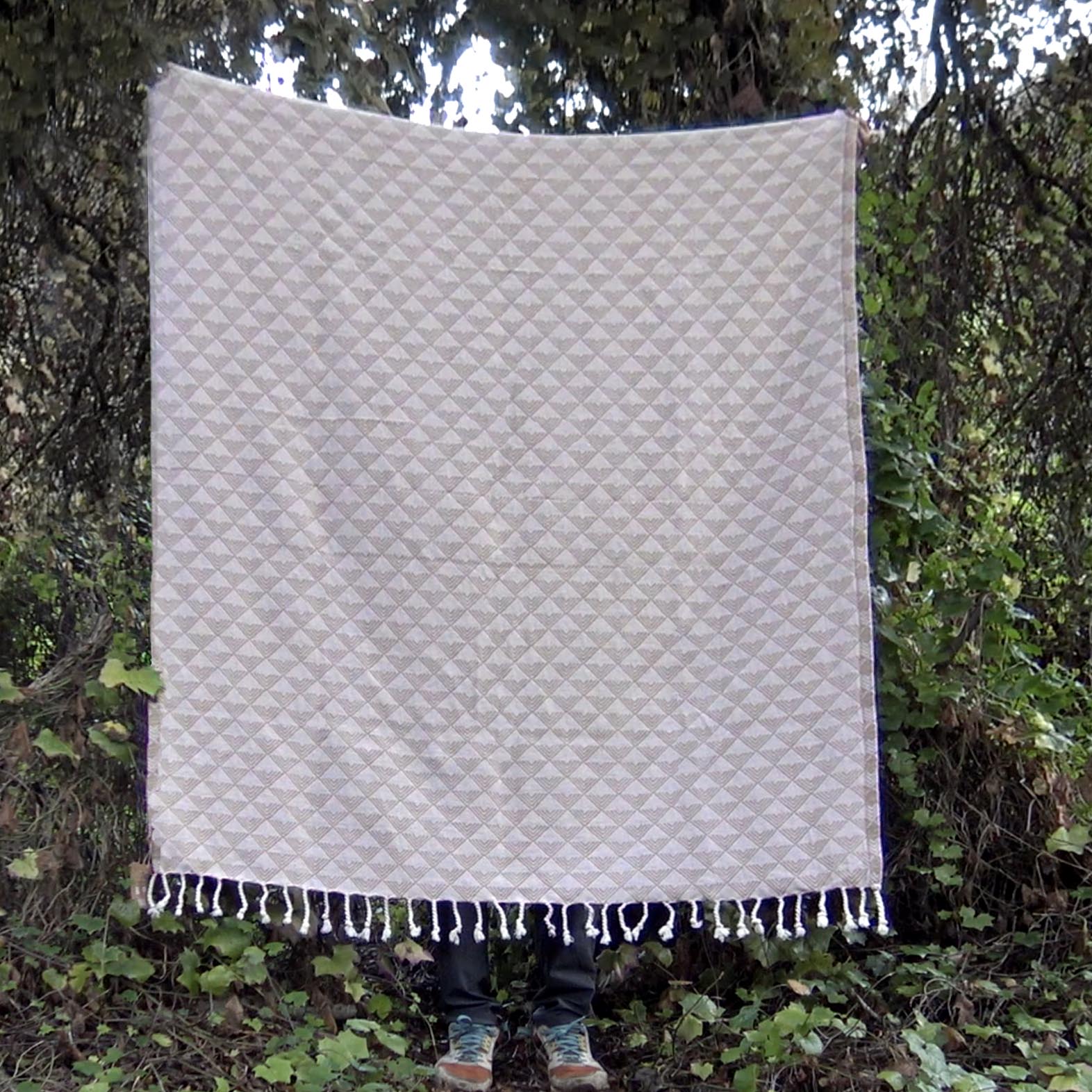 Organic Throw Blanket - Tan & Beige - Concordia Style Boutique