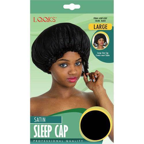 LQQKS Large Satin Sleep Cap Black - Concordia Style Boutique
