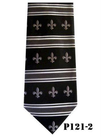 Vittorio Farina Men's Fleur de Fleur de Lis Designer Satin Necktie & Pocket Square