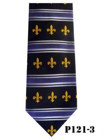 Vittorio Farina Men's Fleur de Fleur de Lis Designer Satin Necktie & Pocket Square