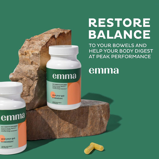Emma Gut Health - Gas and Bloating Relief, Constipation, Leaky Gut Repair 60 Capsules - Clearance Sale