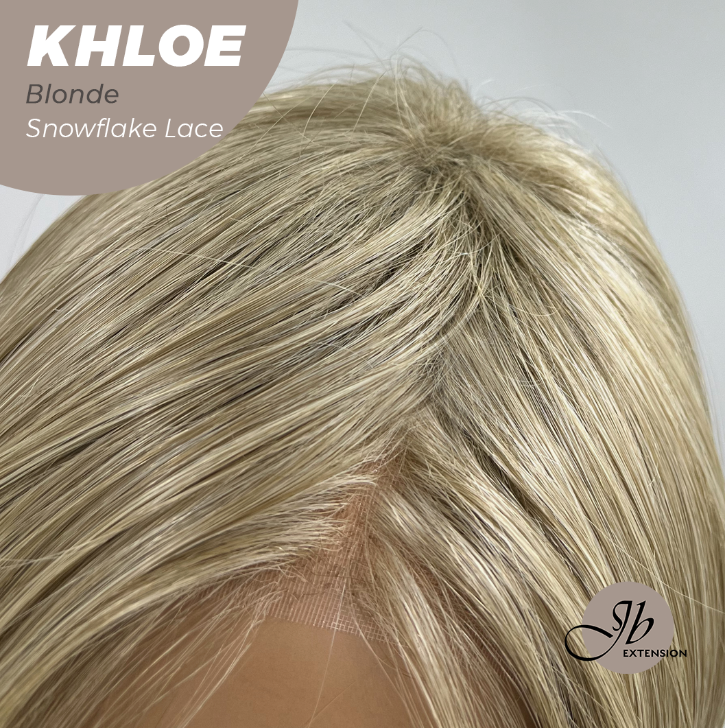 JBEXTENSION 12 Inches Bob Cut Blonde Pre-Cut Snowflake Lace Frontlace Glueless Wig KHLOE BLONDE【PERMATEASE】