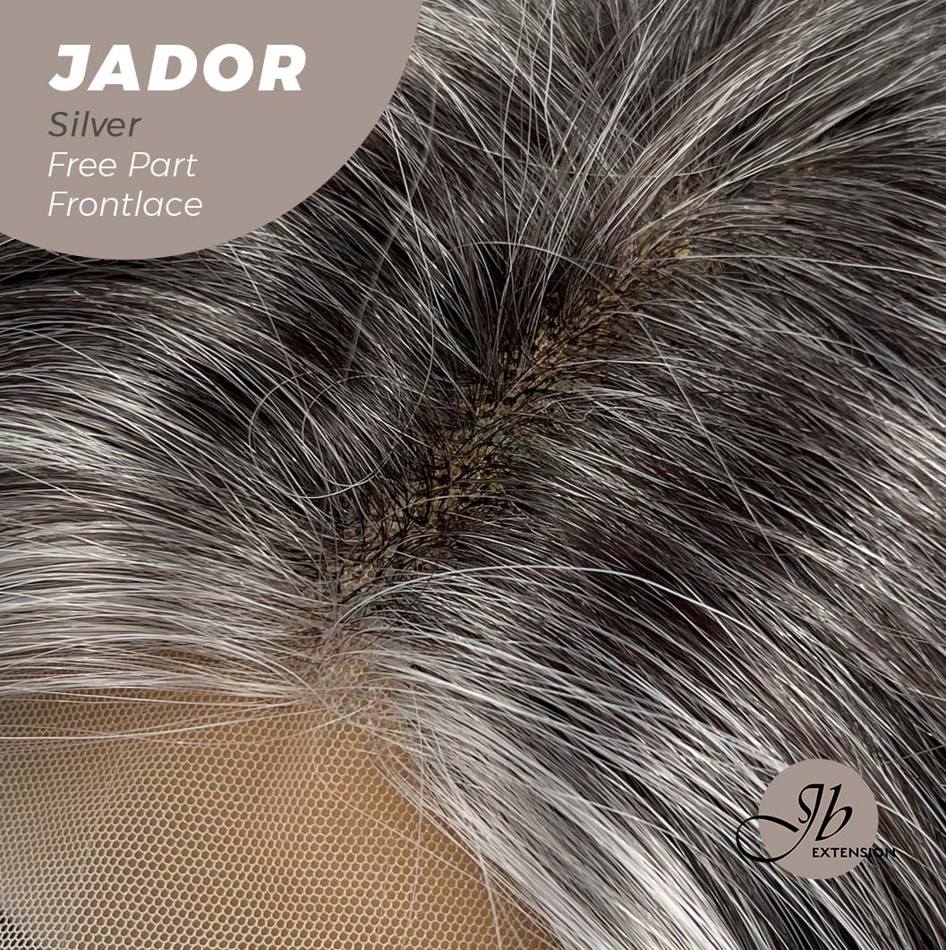 JBEXTENSION 10 Inches Silver Curly Lace Front Wig.Pre Plucked 13*4 HD Transparent Lace Frontal Handmade Futura Fiber Swiss Lace Synthetic Fiber Glueless Wig JADOR SILVER