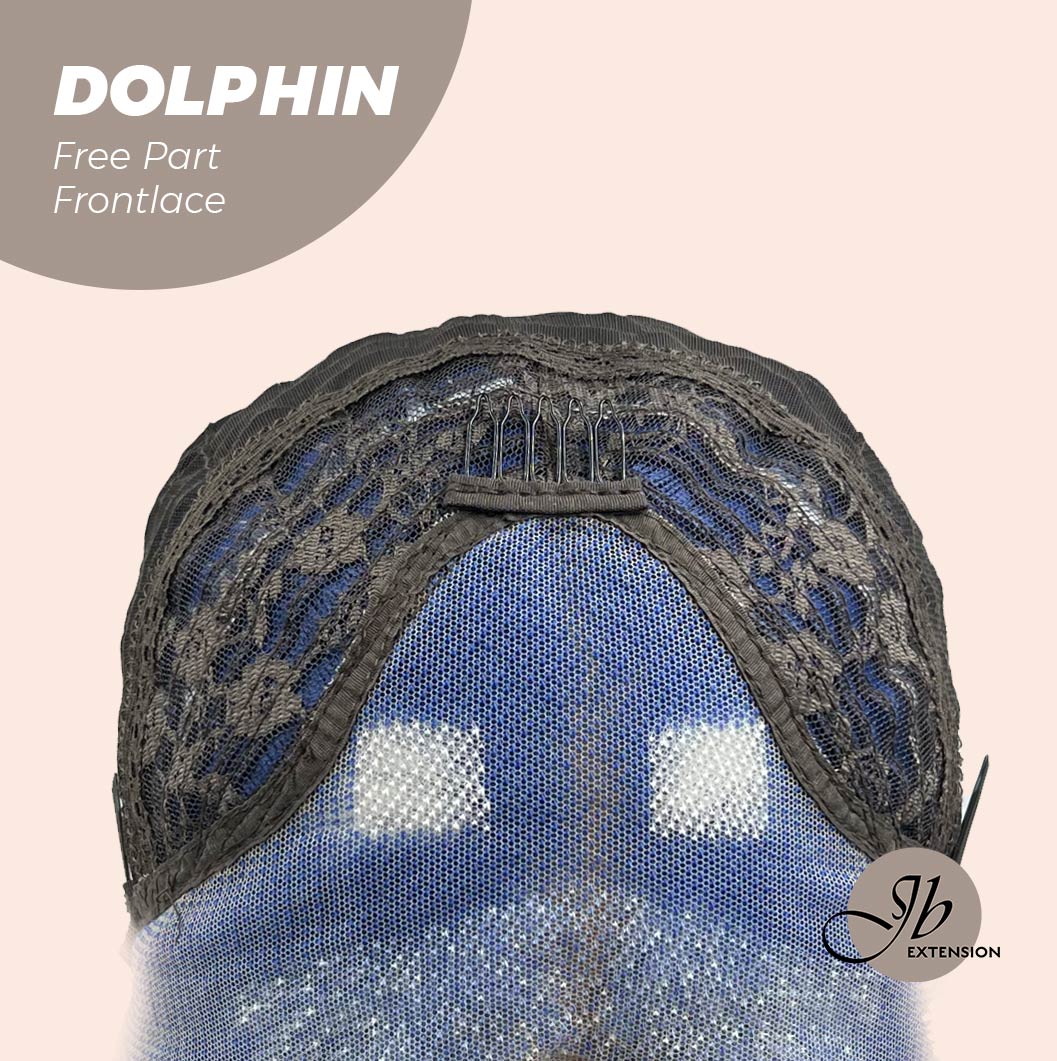JBEXTENSION 12 Inches Bob Cut Blue With White Highlight Free Part Pre-Cut Frontlace Glueless Wig DOLPHIN