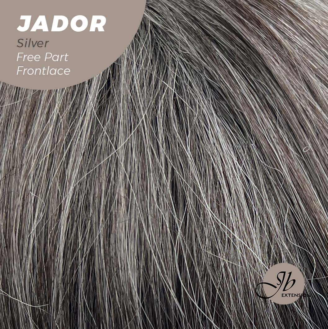 JBEXTENSION 10 Inches Silver Curly Lace Front Wig.Pre Plucked 13*4 HD Transparent Lace Frontal Handmade Futura Fiber Swiss Lace Synthetic Fiber Glueless Wig JADOR SILVER