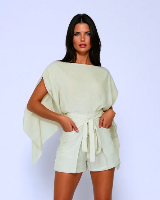 Palm Pocket Short - Linen - Concordia Style Boutique